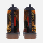 Leather Boots African Art Patchwork