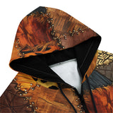 Men's Zip Up Hoodie Safari Grunge Patchwork