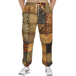 Men's Sweatpants Animal Carved Wood Blocks