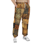 Men's Sweatpants Animal Carved Wood Blocks