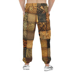 Men's Sweatpants Animal Carved Wood Blocks