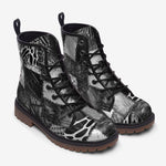 Leather Boots Black and White Safari Patchwork