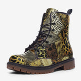 Leather Boots African Art Leather Patchwork