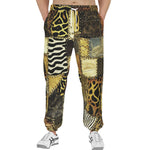 Men's Sweatpants African Art Leather Patchwork