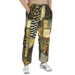 Men's Sweatpants African Art Leather Patchwork