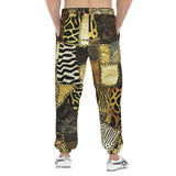 Men's Sweatpants African Art Leather Patchwork