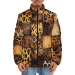 Down-Padded Puffer Jacket Leopard Patchwork