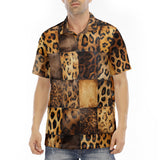 Men's Polo Shirt Leopard Patchwork