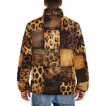 Down-Padded Puffer Jacket Leopard Patchwork
