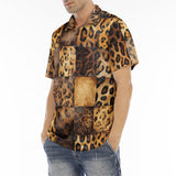 Men's Polo Shirt Leopard Patchwork