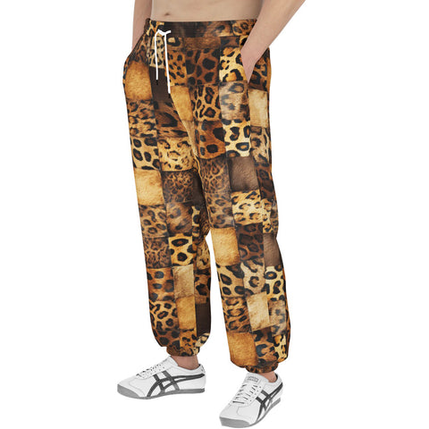 Men's Sweatpants Leopard Patchwork