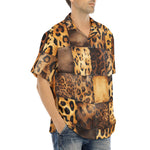 Hawaiian Shirt Leopard Patchwork