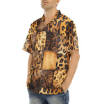 Hawaiian Shirt Leopard Patchwork