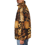 Down-Padded Puffer Jacket Leopard Patchwork