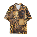 Hawaiian Shirt Leopard Patchwork