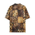 Hawaiian Shirt Leopard Patchwork