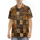 Men's Polo Shirt Leopard Fur Grid