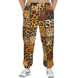 Men's Sweatpants Leopard Fur Grid