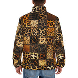 Down-Padded Puffer Jacket Leopard Fur Grid