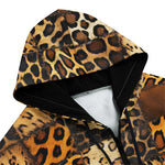 Men's Zip Up Hoodie Leopard Fur Grid