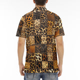 Men's Polo Shirt Leopard Fur Grid