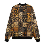 Bomber Jacket Leopard Fur Grid