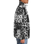 Down-Padded Puffer Jacket Snow Leopard Patchwork