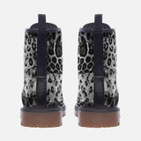 Leather Boots Snow Leopard Patchwork