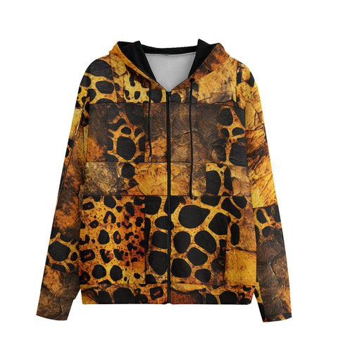 Men's Zip Up Hoodie Cheetah Patchwork Mosaics