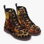 Leather Boots Cheetah Patchwork Mosaics