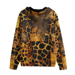 Men's Zip Up Hoodie Cheetah Patchwork Mosaics