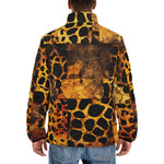 Down-Padded Puffer Jacket Cheetah Patchwork Mosaics