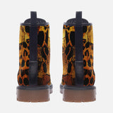 Leather Boots Cheetah Patchwork Mosaics