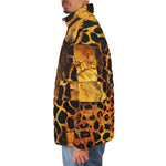 Down-Padded Puffer Jacket Cheetah Patchwork Mosaics