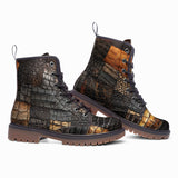 Leather Boots Alligator Skin Grunge Patchwork Print