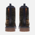 Leather Boots Alligator Skin Grunge Patchwork Print