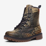 Leather Boots Crocodile Skins Patchwork