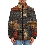 Down-Padded Puffer Jacket Crocodile Skins Patchwork