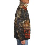 Down-Padded Puffer Jacket Crocodile Skins Patchwork