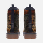 Leather Boots Crocodile Skins Patchwork