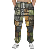 Men's Sweatpants Vintage Leather Patchwork Print