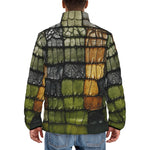 Down-Padded Puffer Jacket Vintage Leather Patchwork