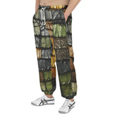 Men's Sweatpants Vintage Leather Patchwork Print