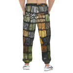 Men's Sweatpants Vintage Leather Patchwork Print