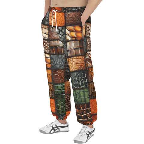 Men's Sweatpants Colorful Leather Mosaic Print