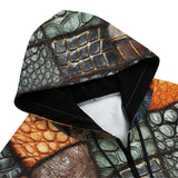 Men's Zip Up Hoodie Colorful Leather Mosaic