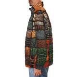 Down-Padded Puffer Jacket Colorful Leather Mosaic