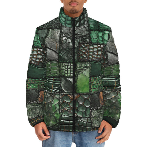 Down-Padded Puffer Jacket Alligator Patchwork