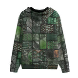 Men's Zip Up Hoodie Alligator Patchwork Print