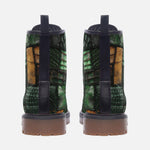 Leather Boots Alligator Patchwork Print